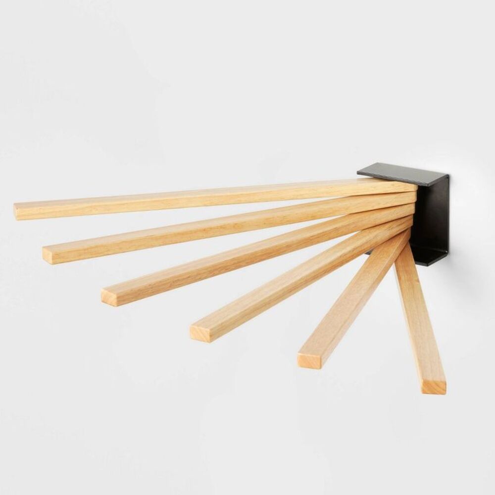 Brightroom - Small Space Wall Mounted Drying Rack Black - Brigh Brown